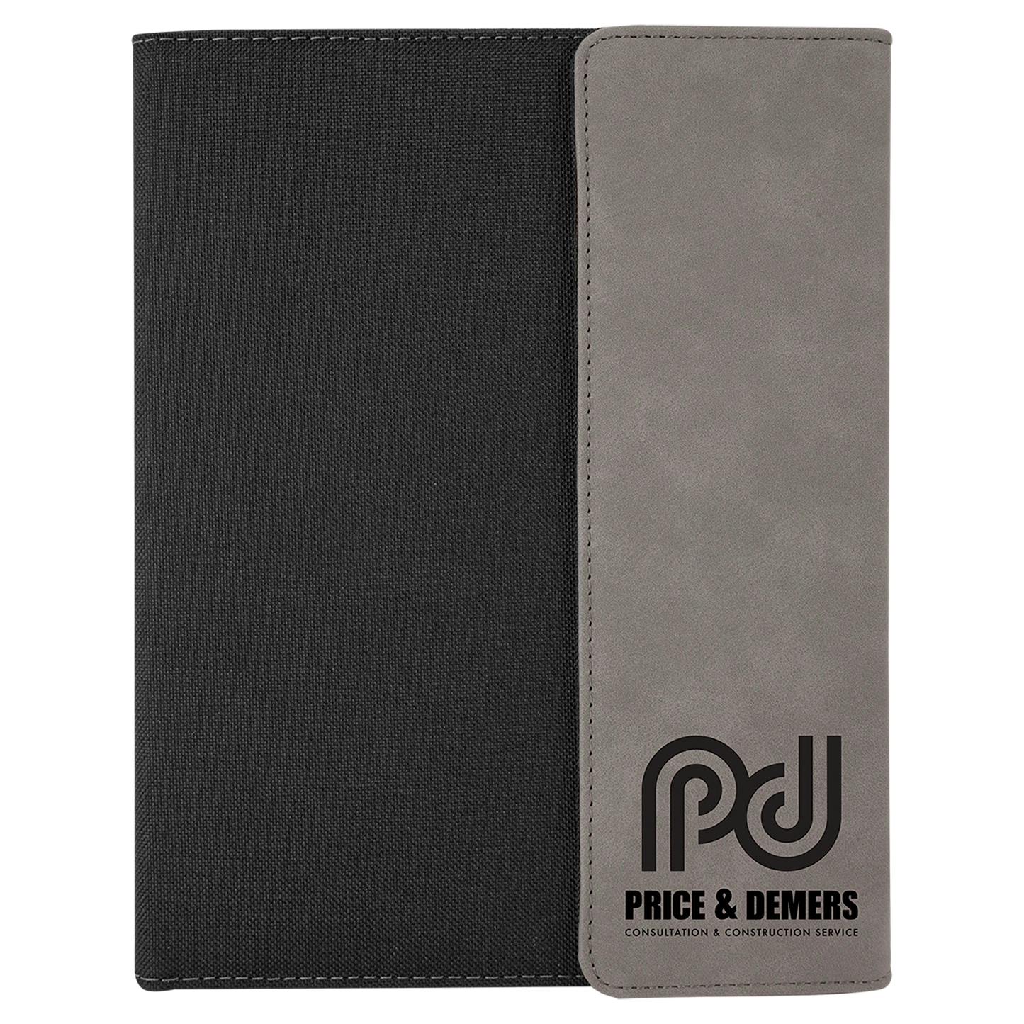 ADD YOUR LOGO -  7x9  Leatherette/ Canvas Portfolio with Notepad