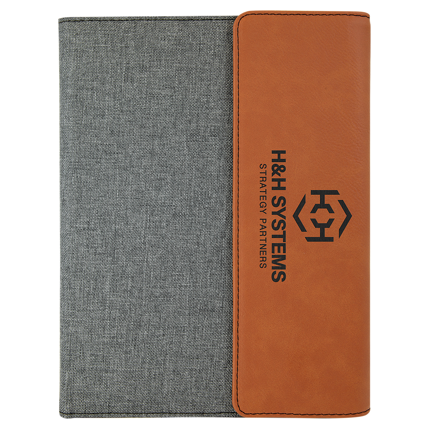 ADD YOUR LOGO -  7x9  Leatherette/ Canvas Portfolio with Notepad