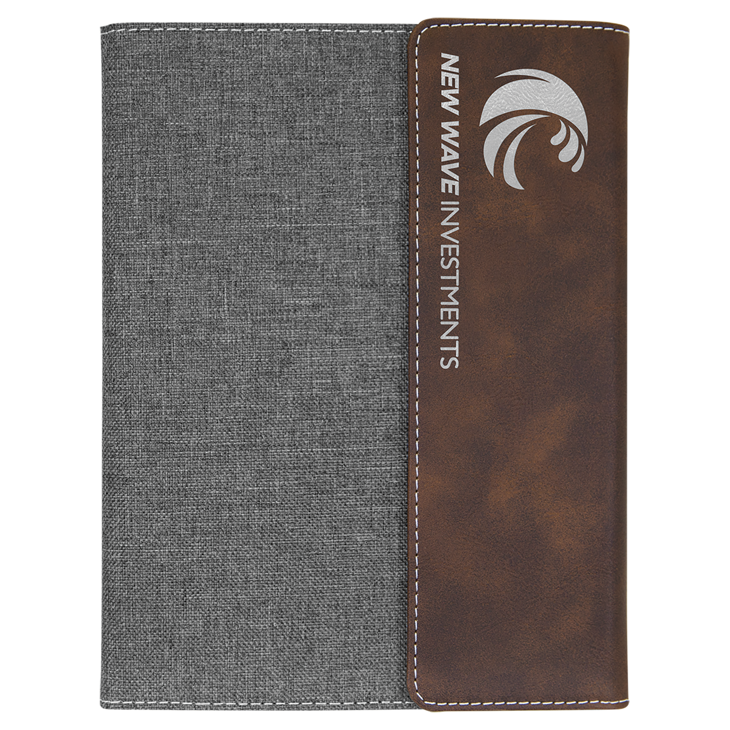 ADD YOUR LOGO -  7x9  Leatherette/ Canvas Portfolio with Notepad