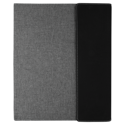 ADD YOUR LOGO -  7x9  Leatherette/ Canvas Portfolio with Notepad