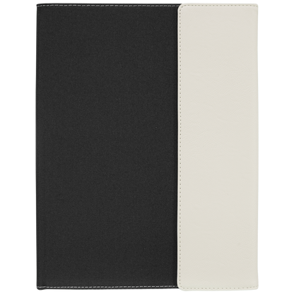 ADD YOUR LOGO -  7x9  Leatherette/ Canvas Portfolio with Notepad