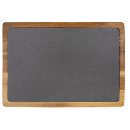 Personalized Acacia Wood & Slate Cutting Board