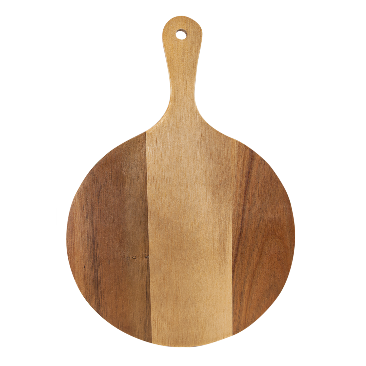 Personalized Round Acacia Wood & Slate Serving Paddle Board