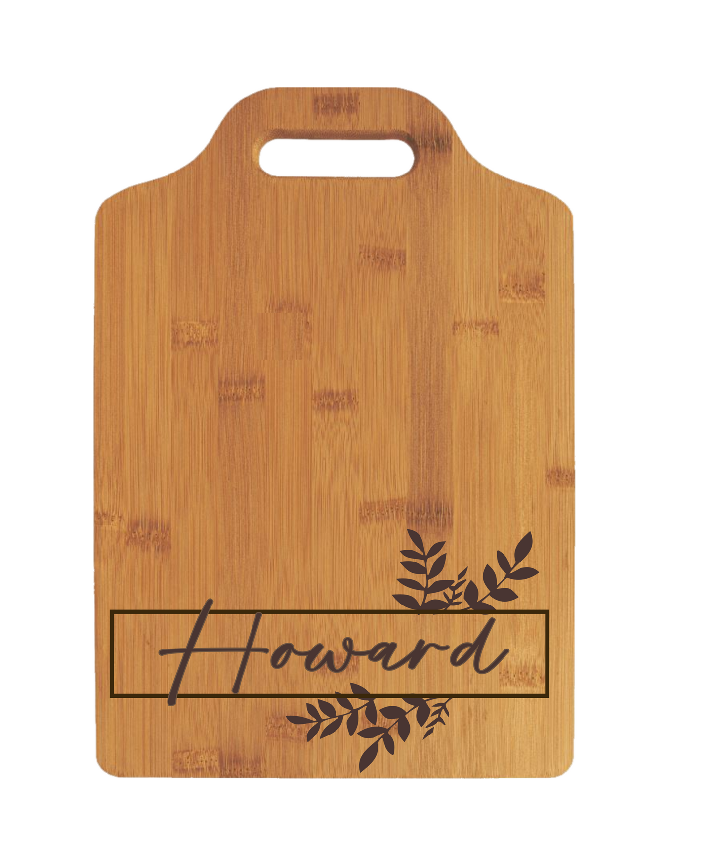 Personalized Large Bamboo Cutting Board with Handle