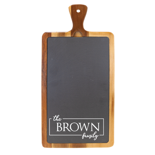 Personalized Acacia Wood & Slate Large Paddle Board