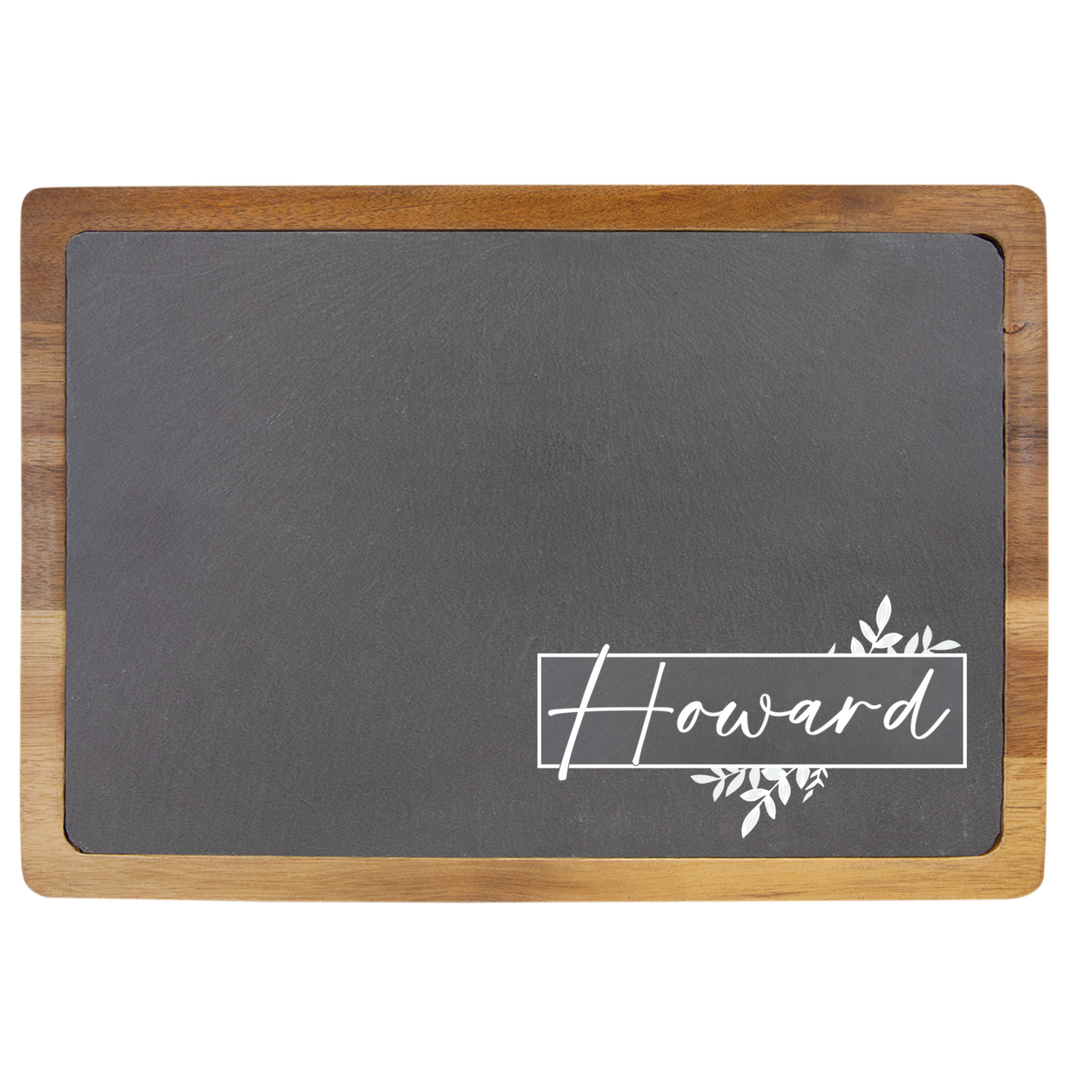 Personalized Acacia Wood & Slate Cutting Board