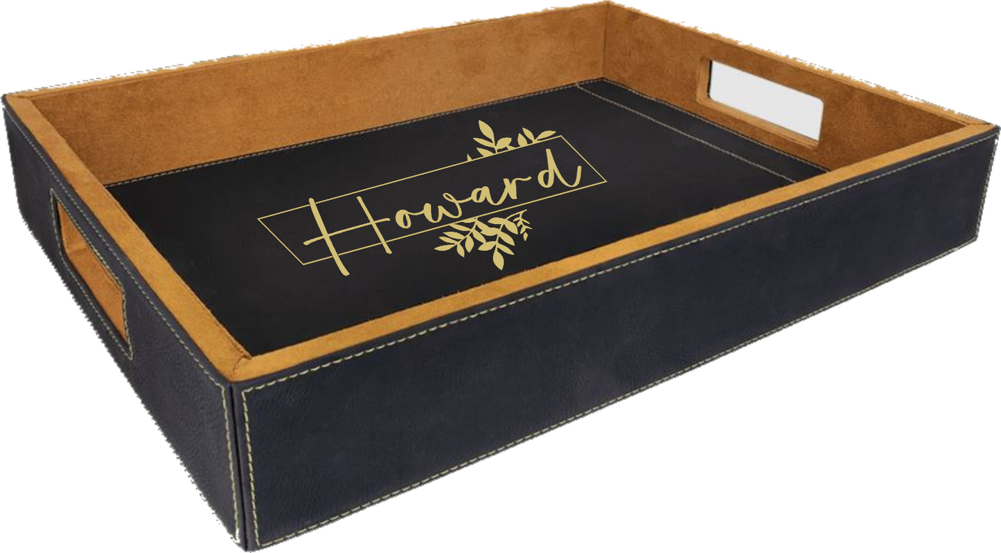 Personalized Leatherette Tray